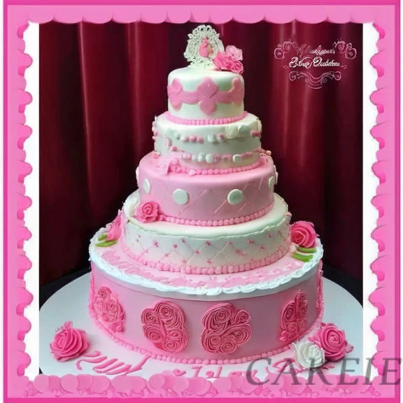 Big 5 Tier Pink Doll Cake